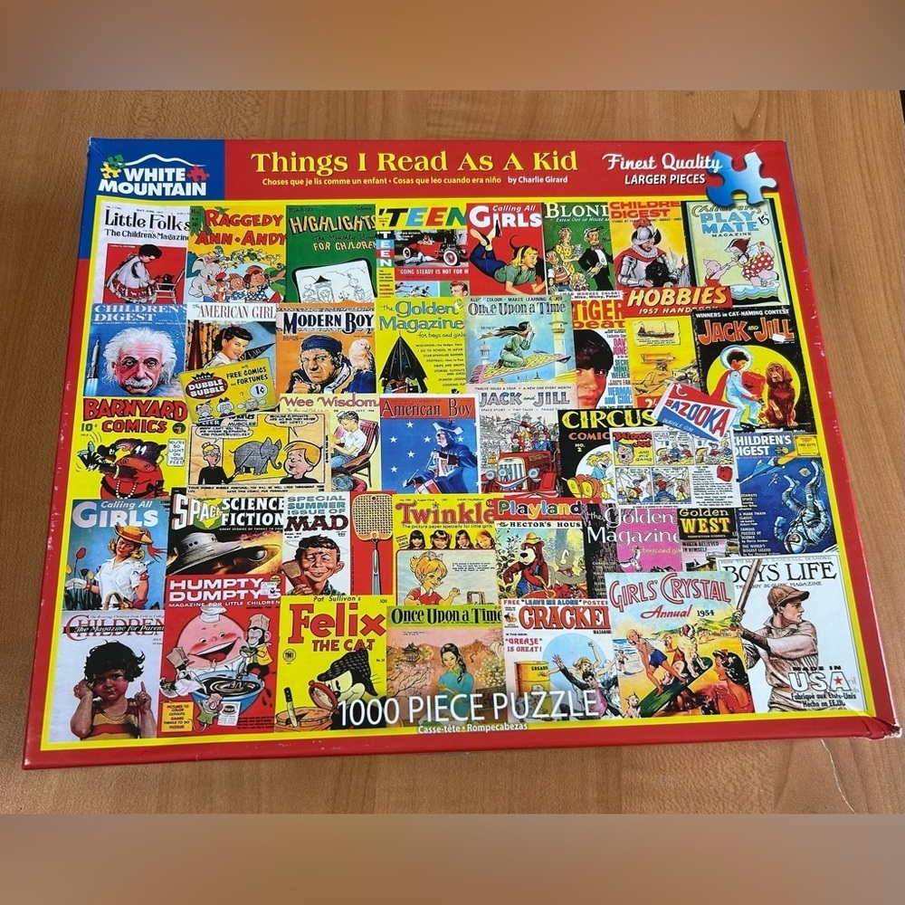 White mountain puzzle Things I read as a kid 1,000 pieces complete